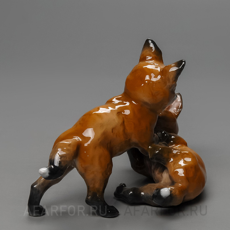 Фарфоровая статуэтка "Играющиеся лисята" Rosenthal Германия