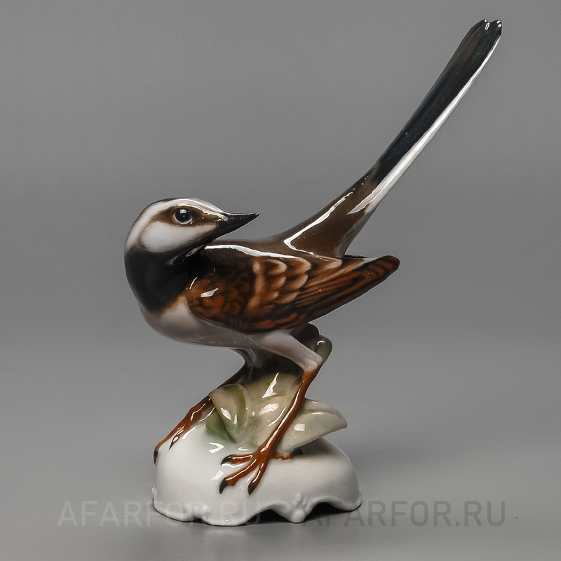 Антикварная статуэтка «Трясогузка», Rosenthal, фарфор, 15×11 см, Германия, 1946 г., Theodor Kärner (арт. 1275-3)