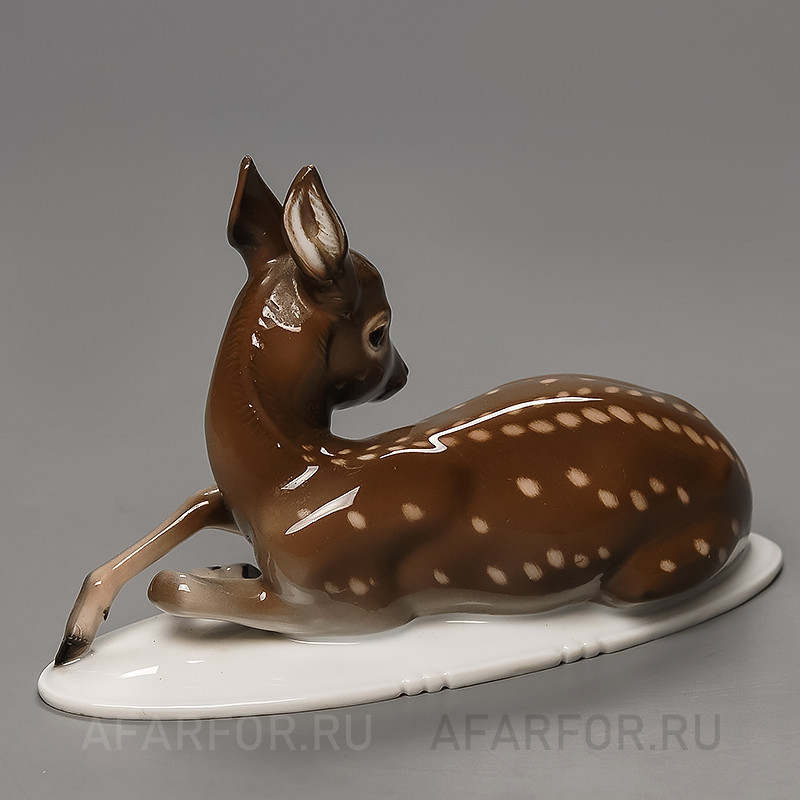 Фарфоровая статуэтка "Лежачий оленёнок" Rosenthal Германия