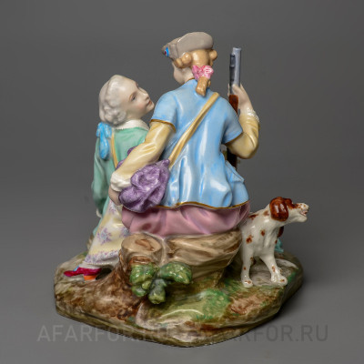Фарфоровая статуэтка "Разговор. Охотники на привале" Meissen Германия