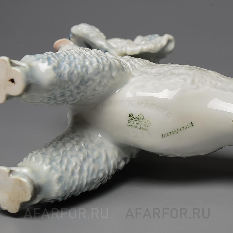 Фарфоровая статуэтка «Белый Пудель» Rosenthal Германия