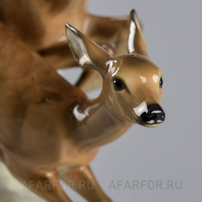 Фарфоровая статуэтка "Бегущие косули" Hutschenreuther Германия