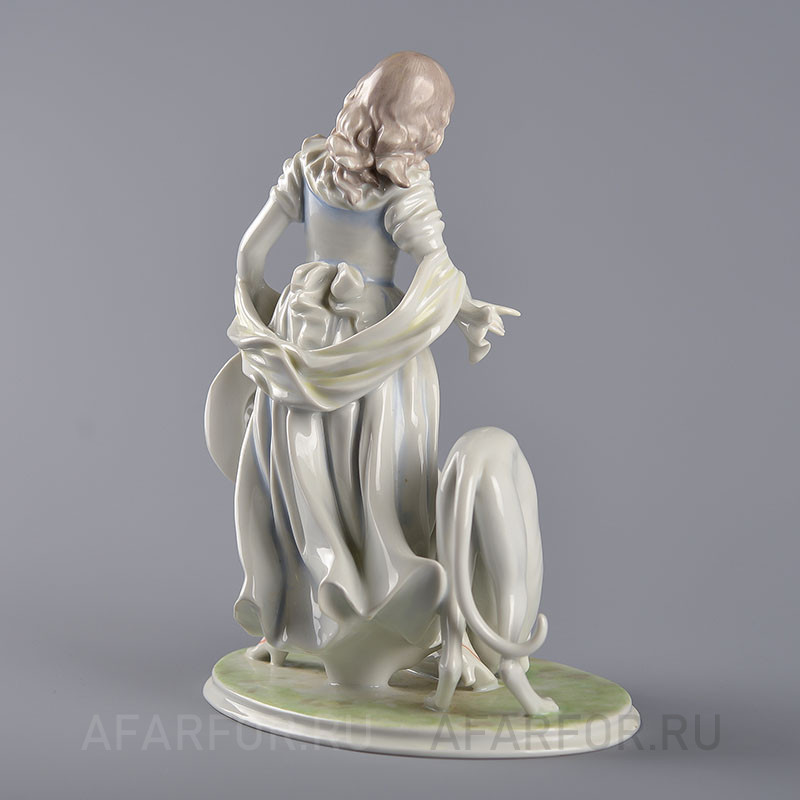 Фарфоровая статуэтка «Игра. Девушка и борзая» Rosenthal Германия