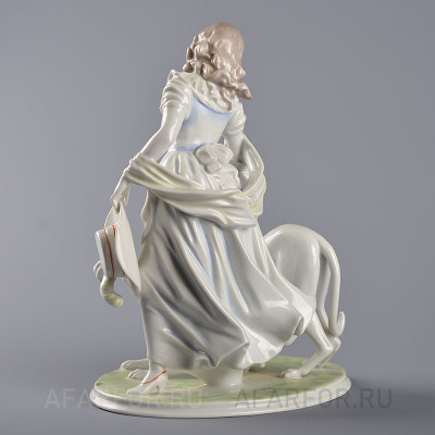 Фарфоровая статуэтка «Игра. Девушка и борзая» Rosenthal Германия (фото №37221)