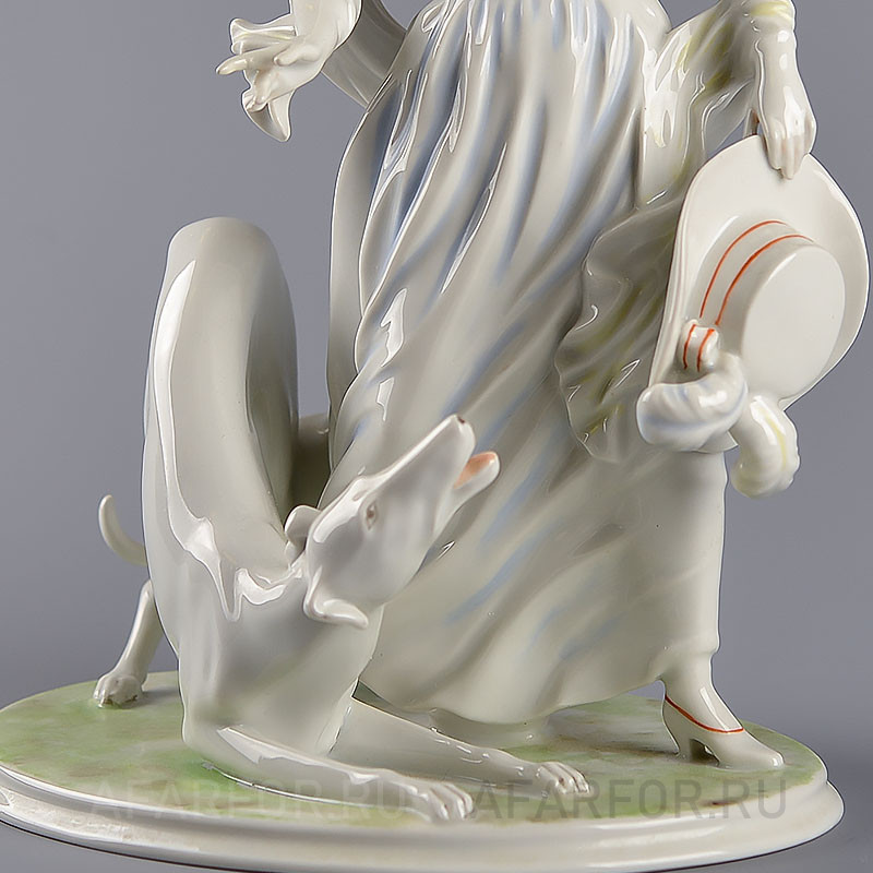 Фарфоровая статуэтка «Игра. Девушка и борзая» Rosenthal Германия
