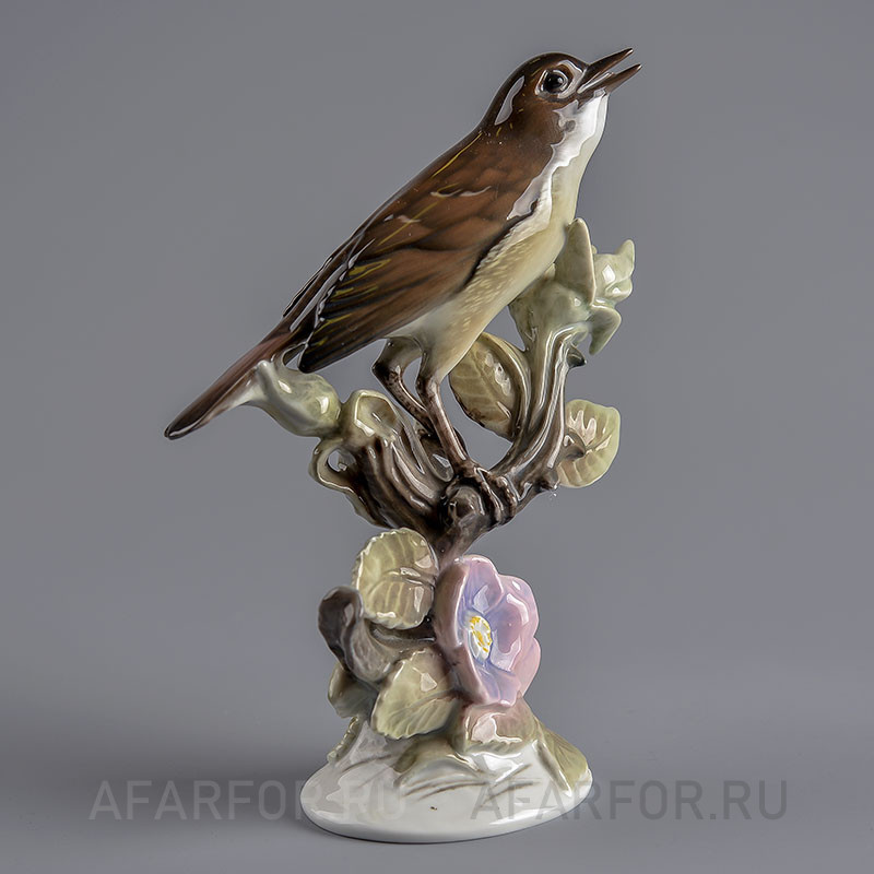 Фарфоровая статуэтка «Соловей на ветке с цветами» Rosenthal Германия