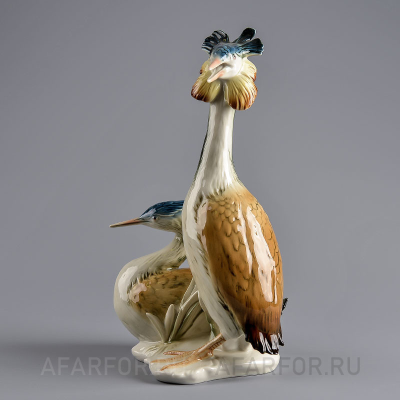Фарфоровая статуэтка «Самец и самка Чомги» Karl Ens Германия