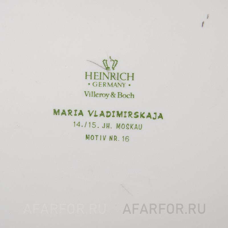 Икона на фарфоре «Владимирская икона Божией Матери» Heinrich Villeroy & Boch Германия