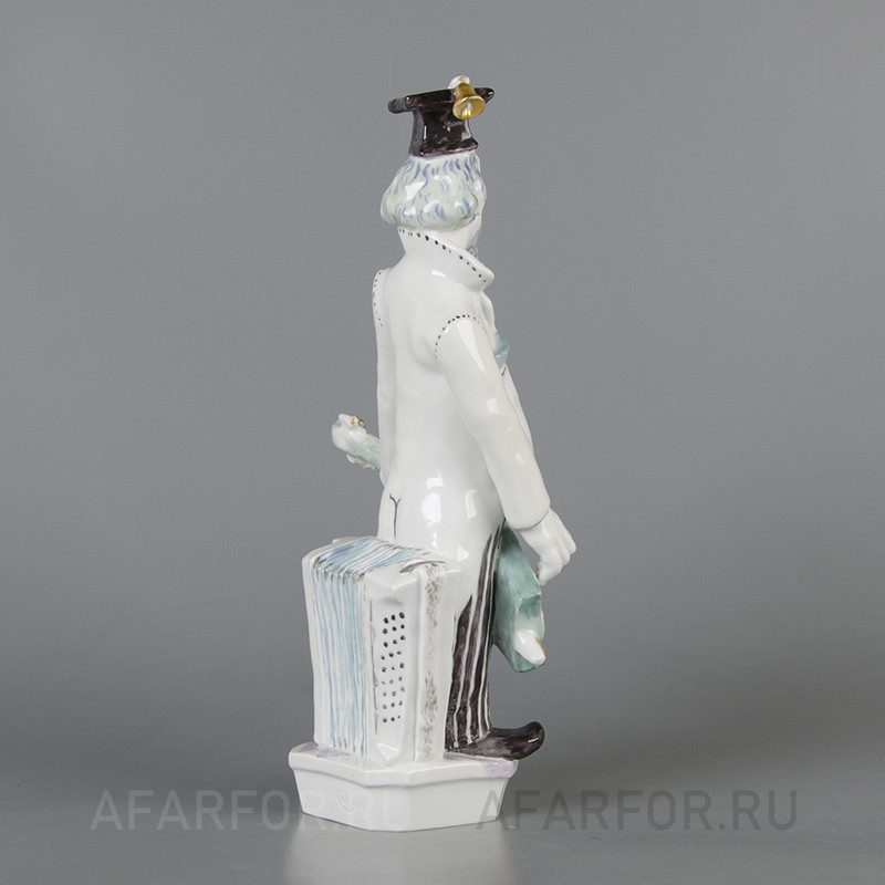 Фарфоровая статуэтка «Клоун-гитарист и аккордеон» Meissen Германия