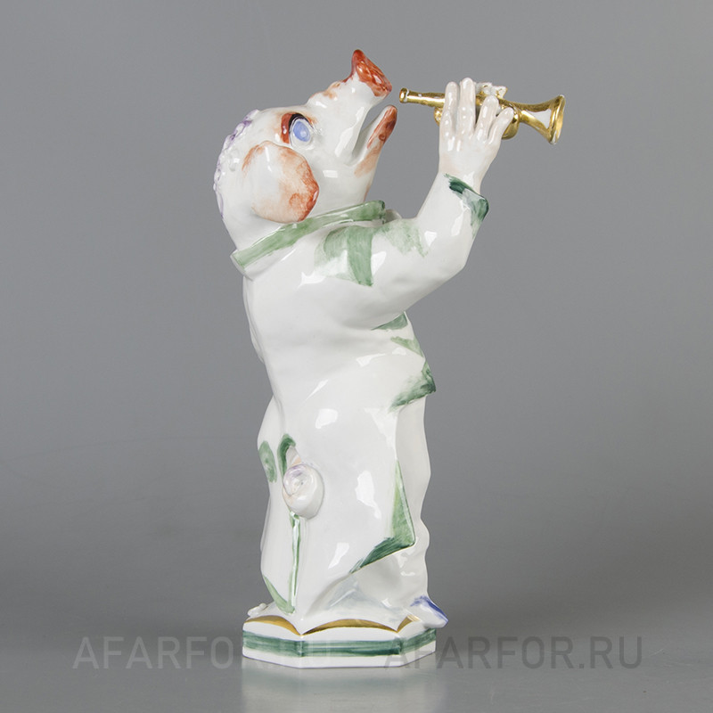 Фарфоровая статуэтка «Поросёнок с трубой» Meissen Германия