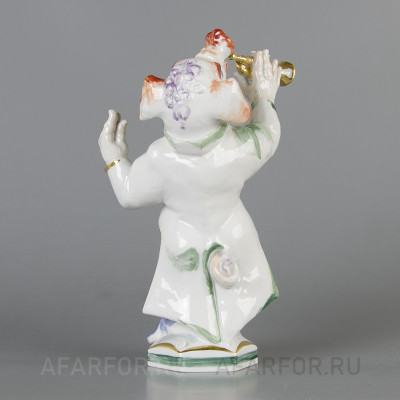 Фарфоровая статуэтка "Поросёнок с трубой" Meissen Германия (фото №38040)