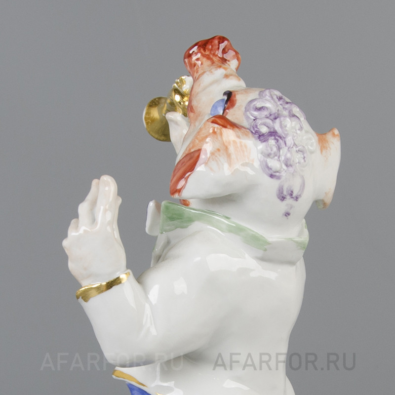 Фарфоровая статуэтка «Поросёнок с трубой» Meissen Германия