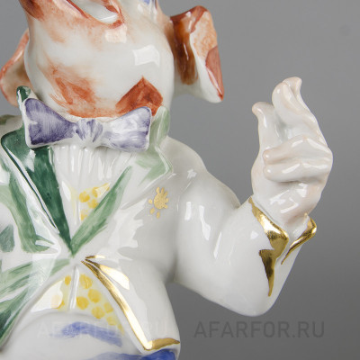 Фарфоровая статуэтка "Поросёнок с трубой" Meissen Германия (фото №38046)