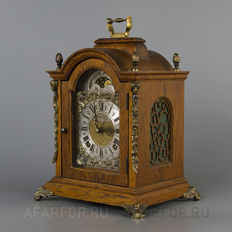 Антикварные настольные (каминные) часы из дерева "Warmink" — 26,5×18,5 см, 20 век, Нидерланды  (арт.: 2284-2)