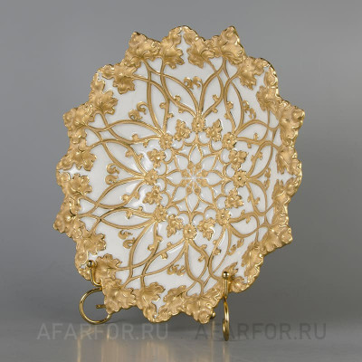 Декоративное блюдо из фарфора "Виноградные листья" Meissen Германия (арт. 2290-2, фото №38202)