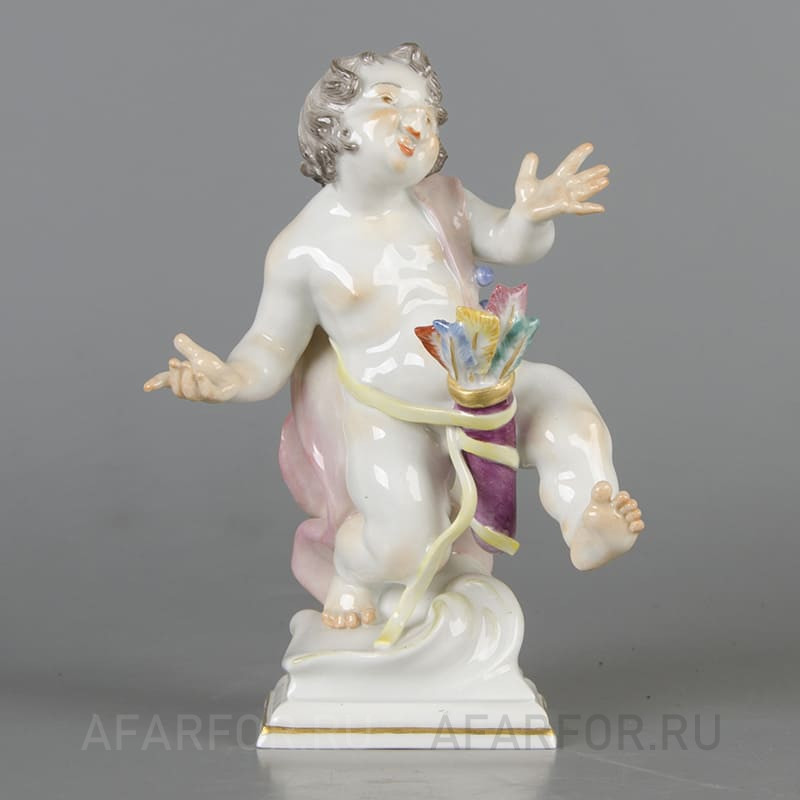 Коллекционная белая статуэтка из фарфора «Знак зодиака Стрелец» Meissen Германия (арт. 2291-2), дорогая фигура Мейсен.