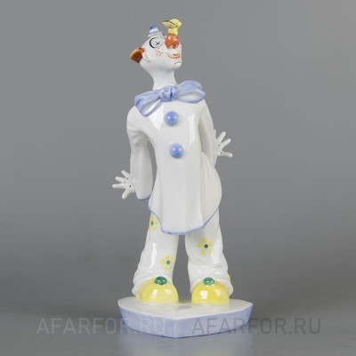 Фарфоровая статуэтка "Клоун с бабочкой на носу" Aelteste Volkstedter Германия (арт. 2293-2, фото №38242)