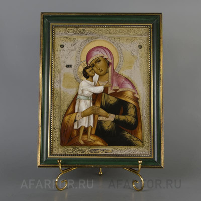 Старинная икона на фарфоре «Феодоровская икона Божией Матери» Heinrich & Co Германия (арт. 2295-2), православная святыня.
