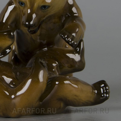 Фарфоровая статуэтка "Играющие медвежата" Hutschenreuther Германия (фото №38679)