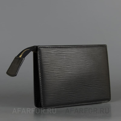 Винтажная косметичка "Louis Vuitton" из черной кожи...