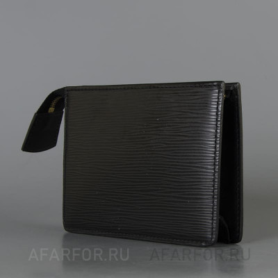 Винтажная косметичка "Louis Vuitton" из черной кожи Epi, Франция (фото №38712)