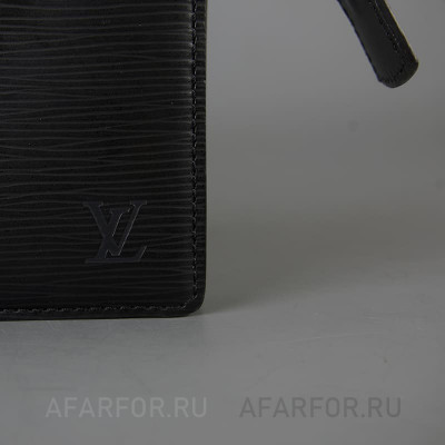 Винтажная косметичка "Louis Vuitton" из черной кожи Epi, Франция (фото №38717)