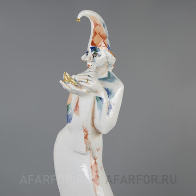 Фарфоровая статуэтка "Арлекин с золотой птичкой" Meissen Германия (фото №38962)