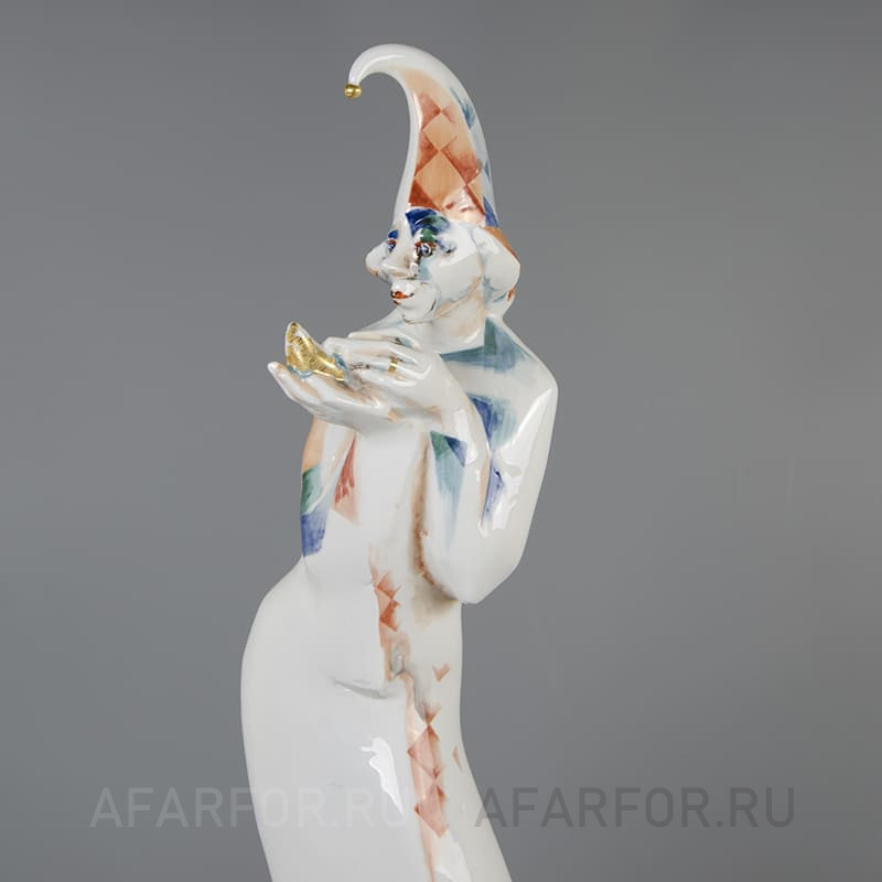 Фарфоровая статуэтка «Арлекин с золотой птичкой» Meissen Германия