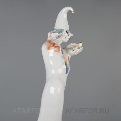 Фарфоровая статуэтка "Арлекин с золотой птичкой" Meissen Германия (фото №38964)