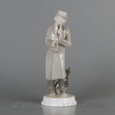 Фарфоровая статуэтка "Кларнетист с таксой" Rosenthal Германия (фото №38979)
