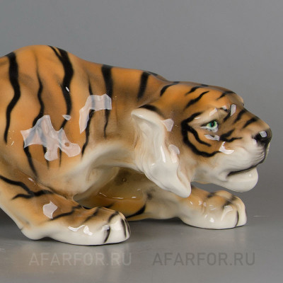 Фаянсовая статуэтка «Крадущийся Тигр» Goldscheider Австрия (фото №39064)