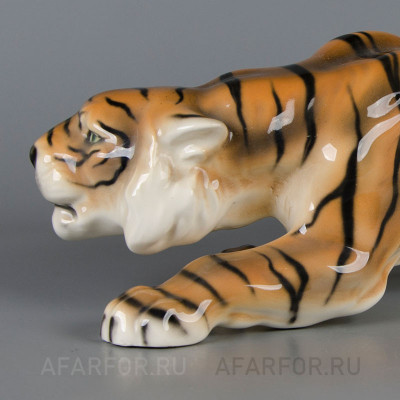Фаянсовая статуэтка «Крадущийся Тигр» Goldscheider Австрия (фото №39066)